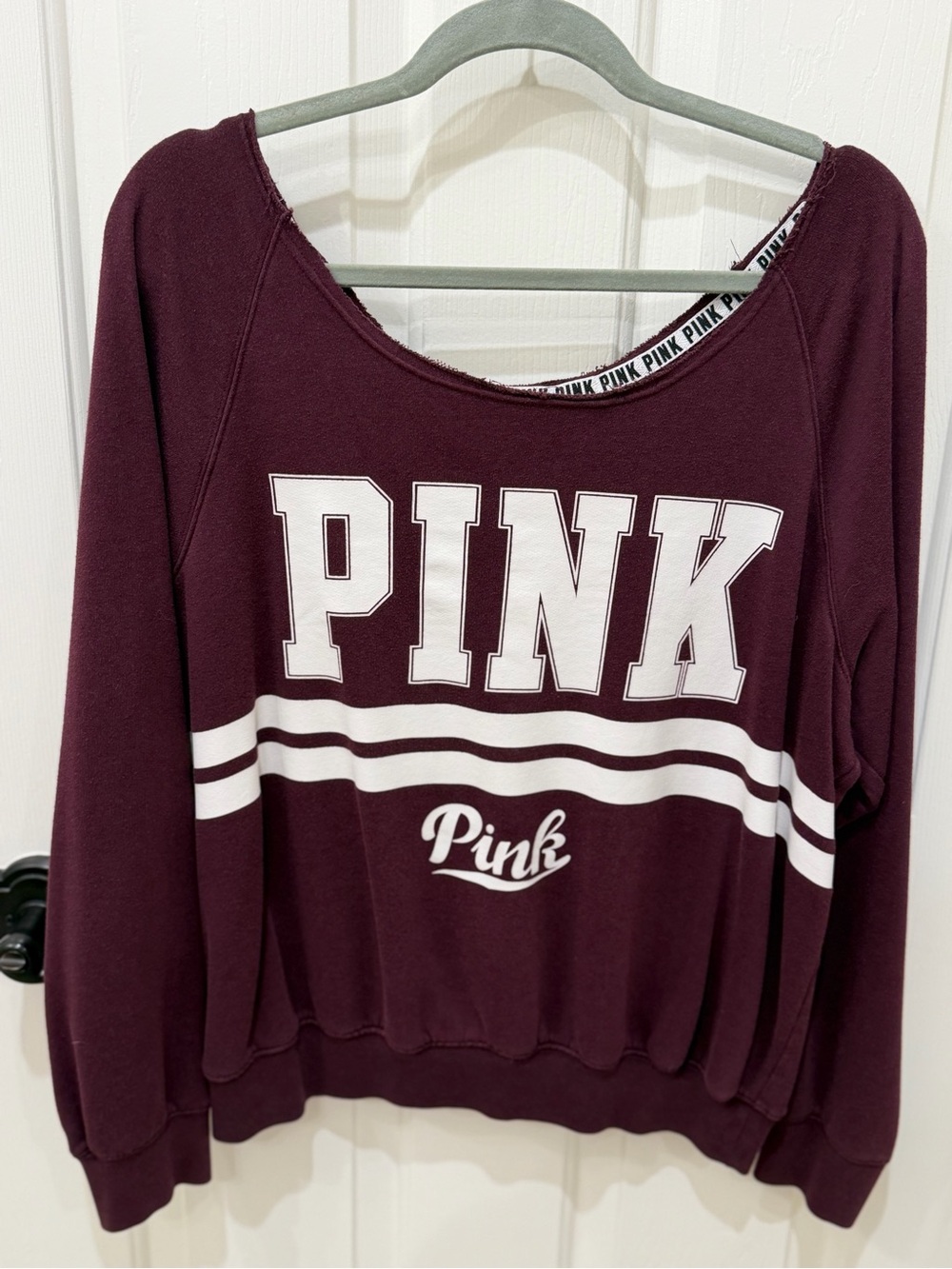 Victoria's Secret PINK Maroon Crewneck Sweatshirt